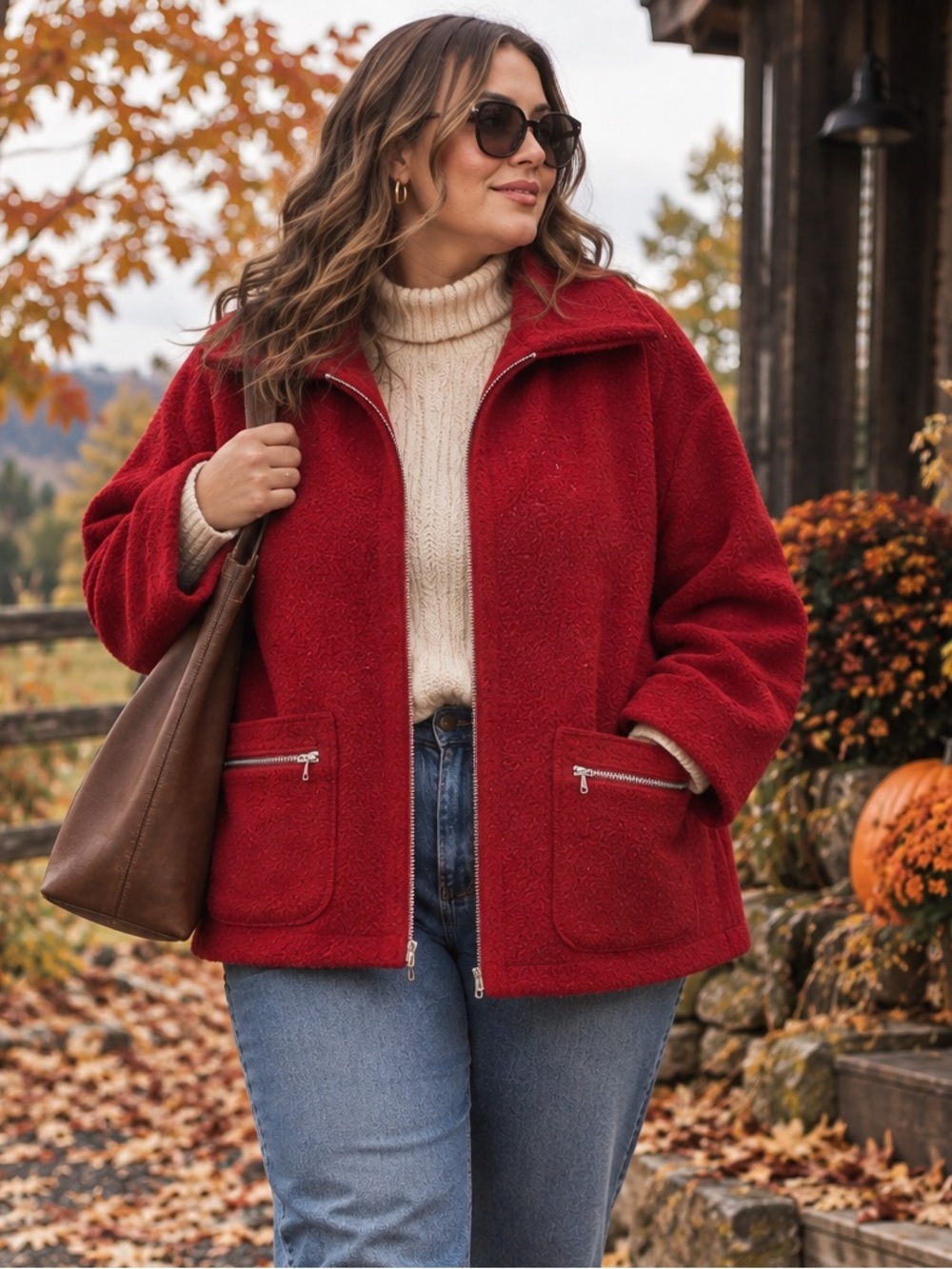 Vintage Braemer by Jeremy Scott Red Boiled Wool Coat Oversized Unisex 90s